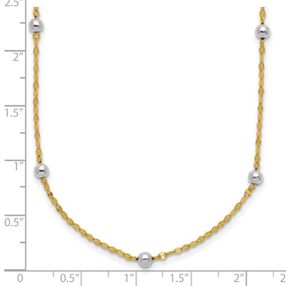 14K Two-Tone Two Tone Polished Bead Fancy Necklace