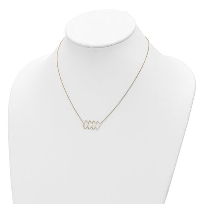 14K Yellow Gold Polished Fancy Shapes W/2 In Ext. Necklace
