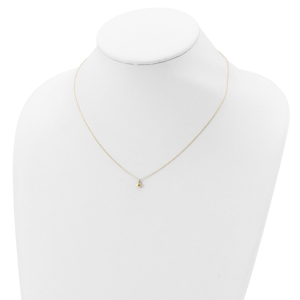 14K Yellow Gold Polished Puffed Heart 16.5 Inch Necklace