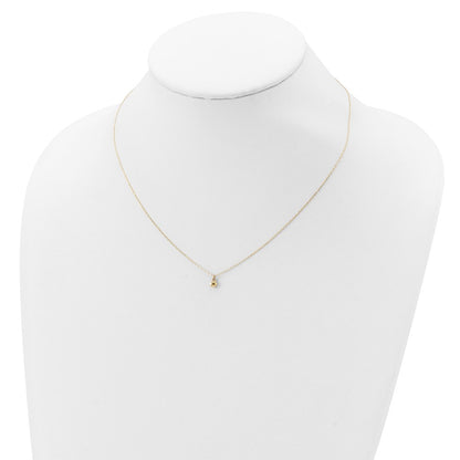 14K Yellow Gold Polished Puffed Heart 16.5 Inch Necklace