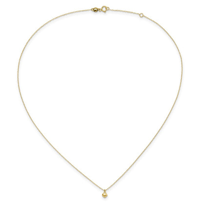14K Yellow Gold Polished Puffed Heart 16.5 Inch Necklace