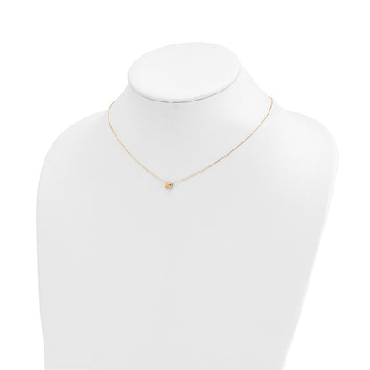 14K Yellow Gold Polished Heart 16.5In Necklace
