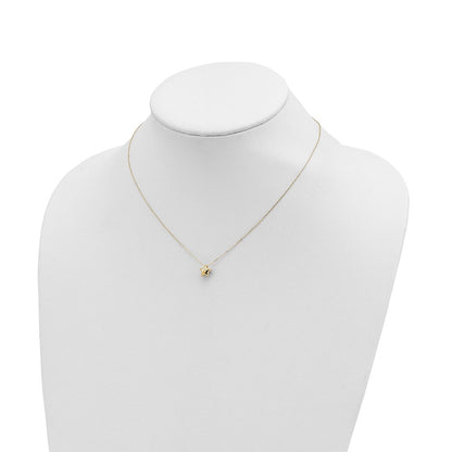 14K Yellow Gold Polished Puffed Star 16.5In Necklace