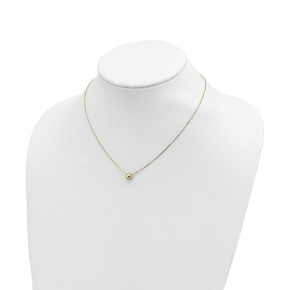 14K Yellow Gold Polished Puffed Sun 16.5In Necklace