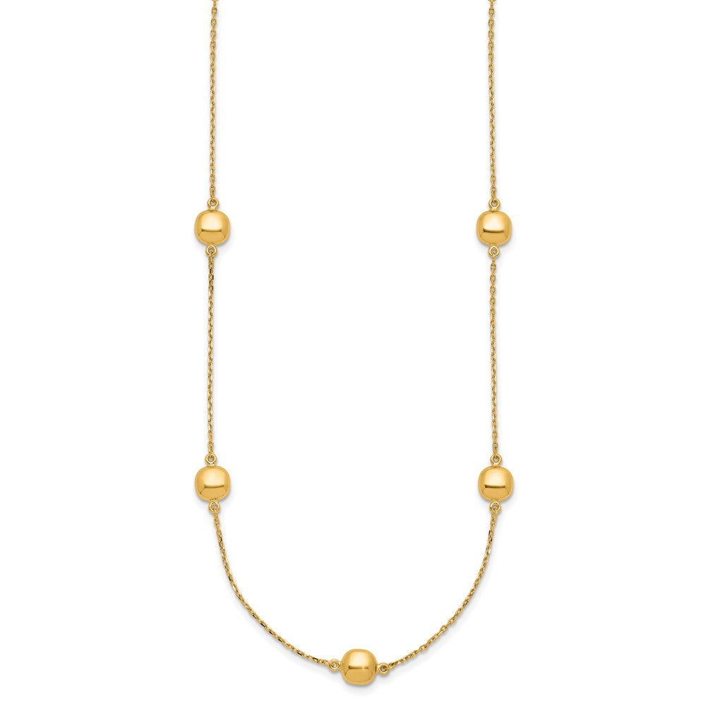 14K Yellow Gold Polished 5 Station 16In W/2 In Ext. Necklace