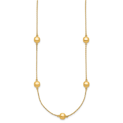 14K Yellow Gold Polished 5 Station 16In W/2 In Ext. Necklace