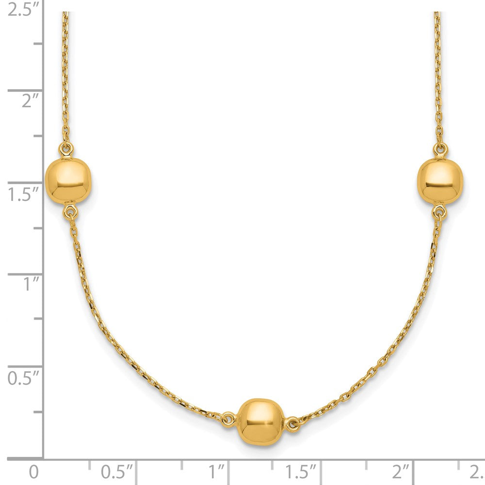 14K Yellow Gold Polished 5 Station 16In W/2 In Ext. Necklace
