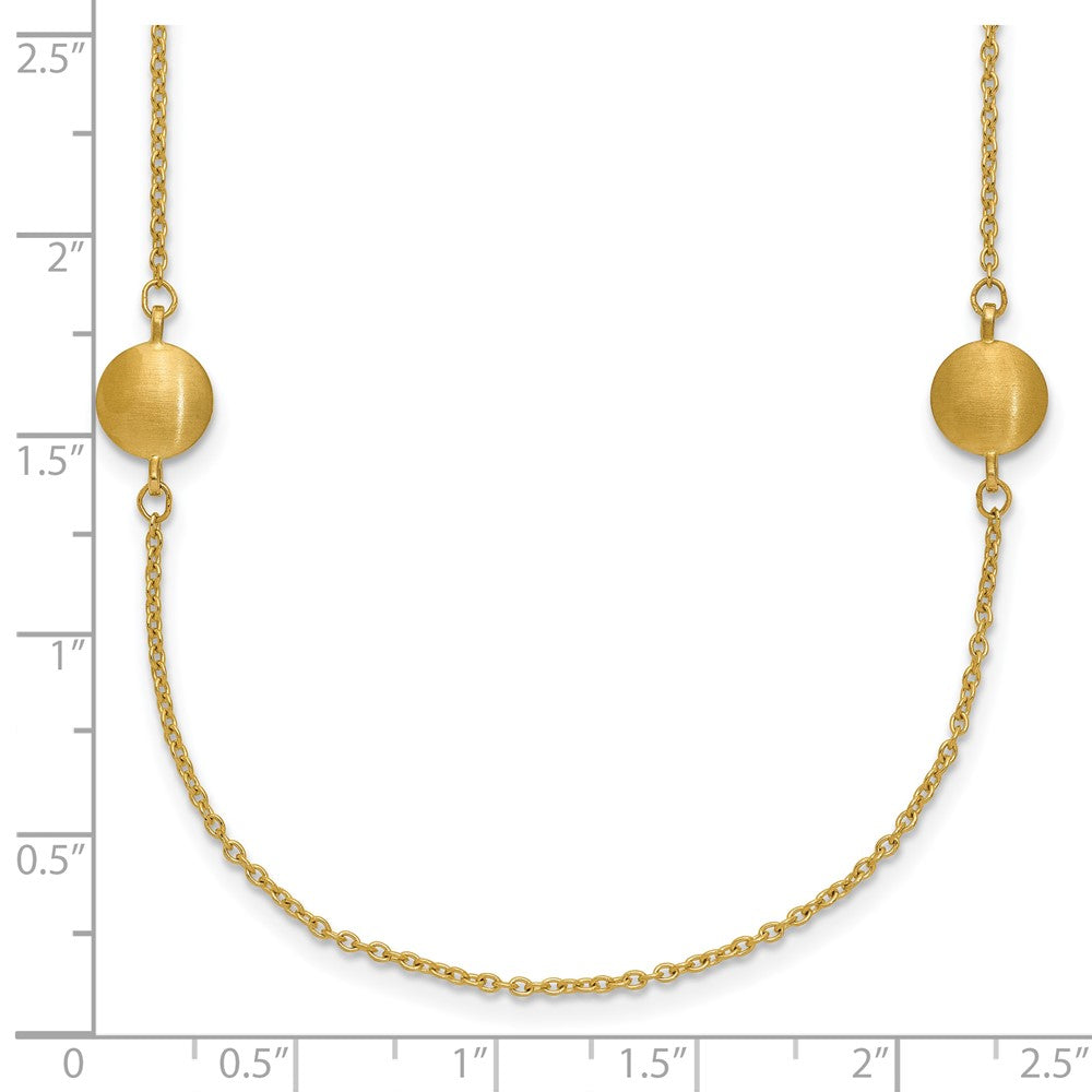 14K Yellow Gold Brushed And Polished 8 Station Fancy 36In Necklace