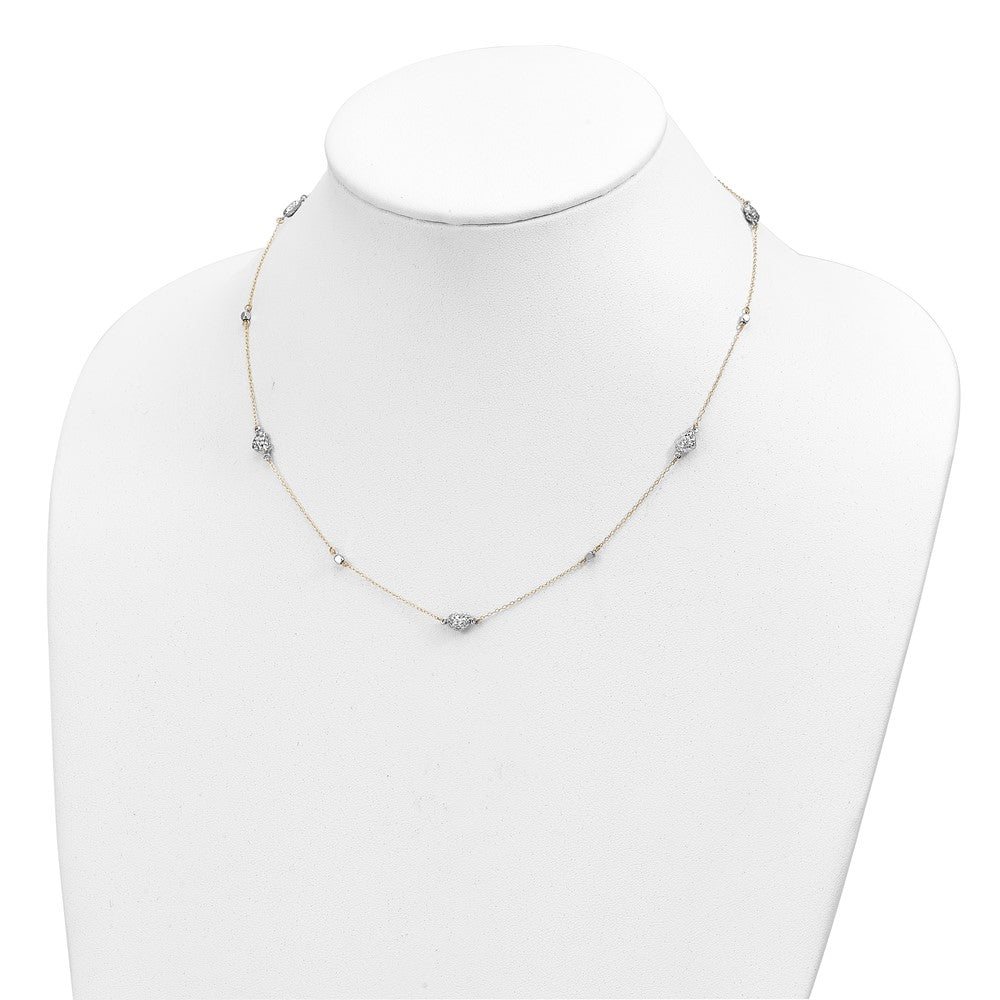14K Two-Tone Two Tone Polished D/C Hearts Necklace
