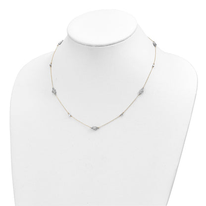 14K Two-Tone Two Tone Polished D/C Hearts Necklace