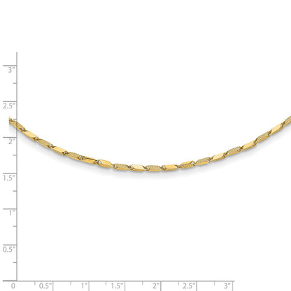 14K Yellow Gold Polished And Textured Fancy Link 17In Necklace