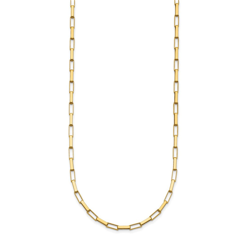 14K Yellow Gold Polished Fancy Box Links 17In Necklace