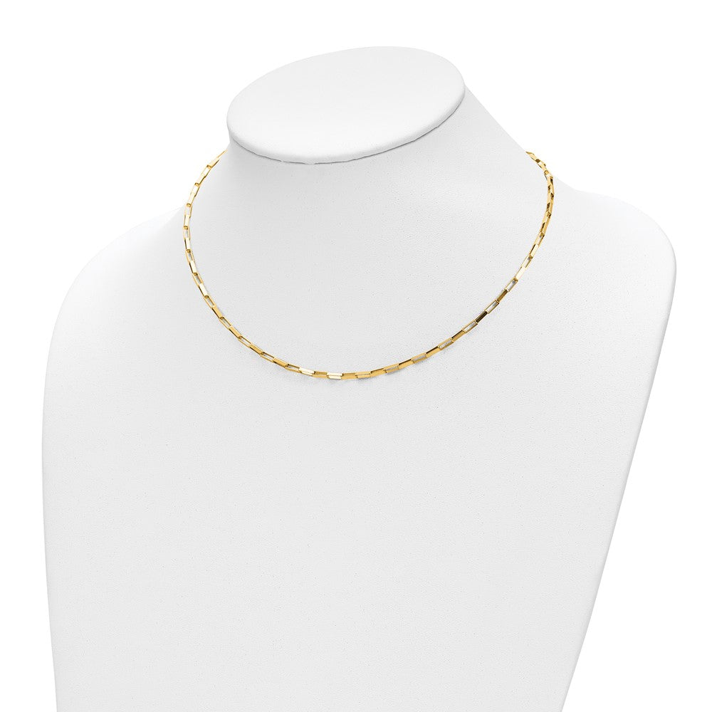 14K Yellow Gold Polished Fancy Box Links 17In Necklace
