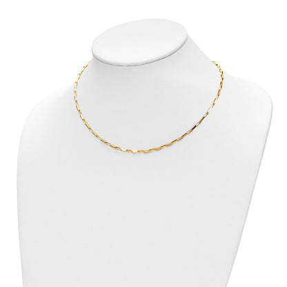 14K Yellow Gold Polished Fancy Box Links 17In Necklace