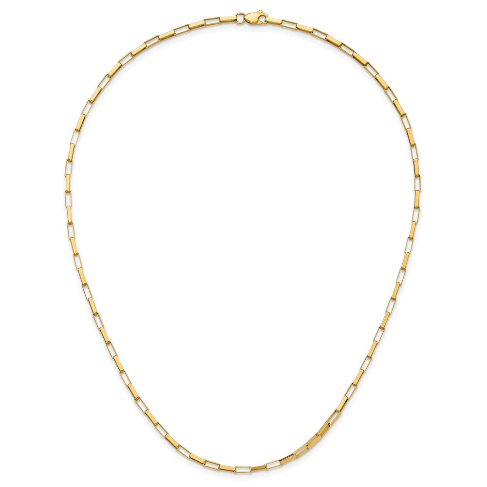 14K Yellow Gold Polished Fancy Box Links 17In Necklace