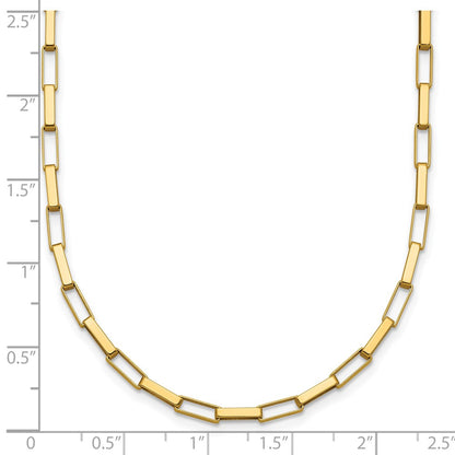 14K Yellow Gold Polished Fancy Box Links 17In Necklace