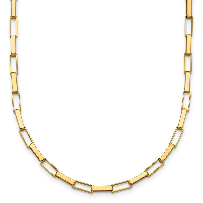 14K Yellow Gold Polished Fancy Box Links 17In Necklace