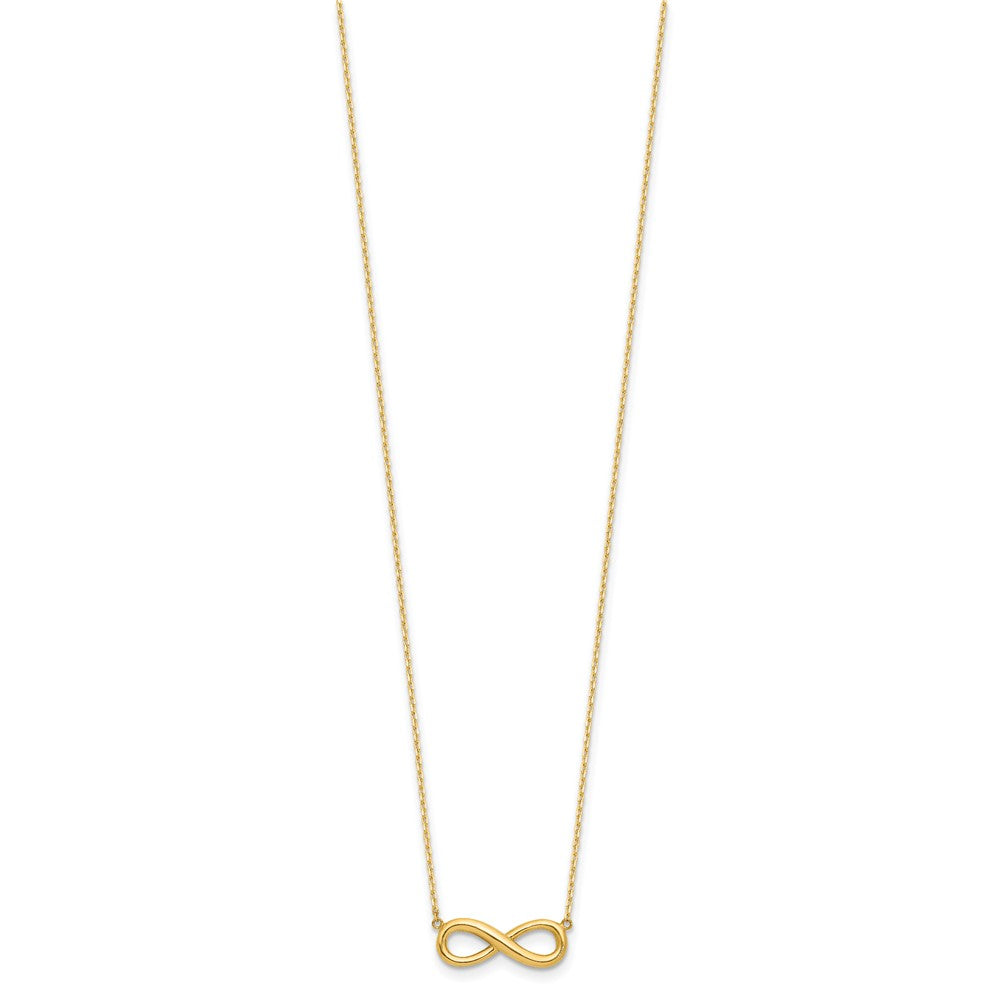 14K Yellow Gold Polished Infinity 16.5in with 1in Ext Necklace