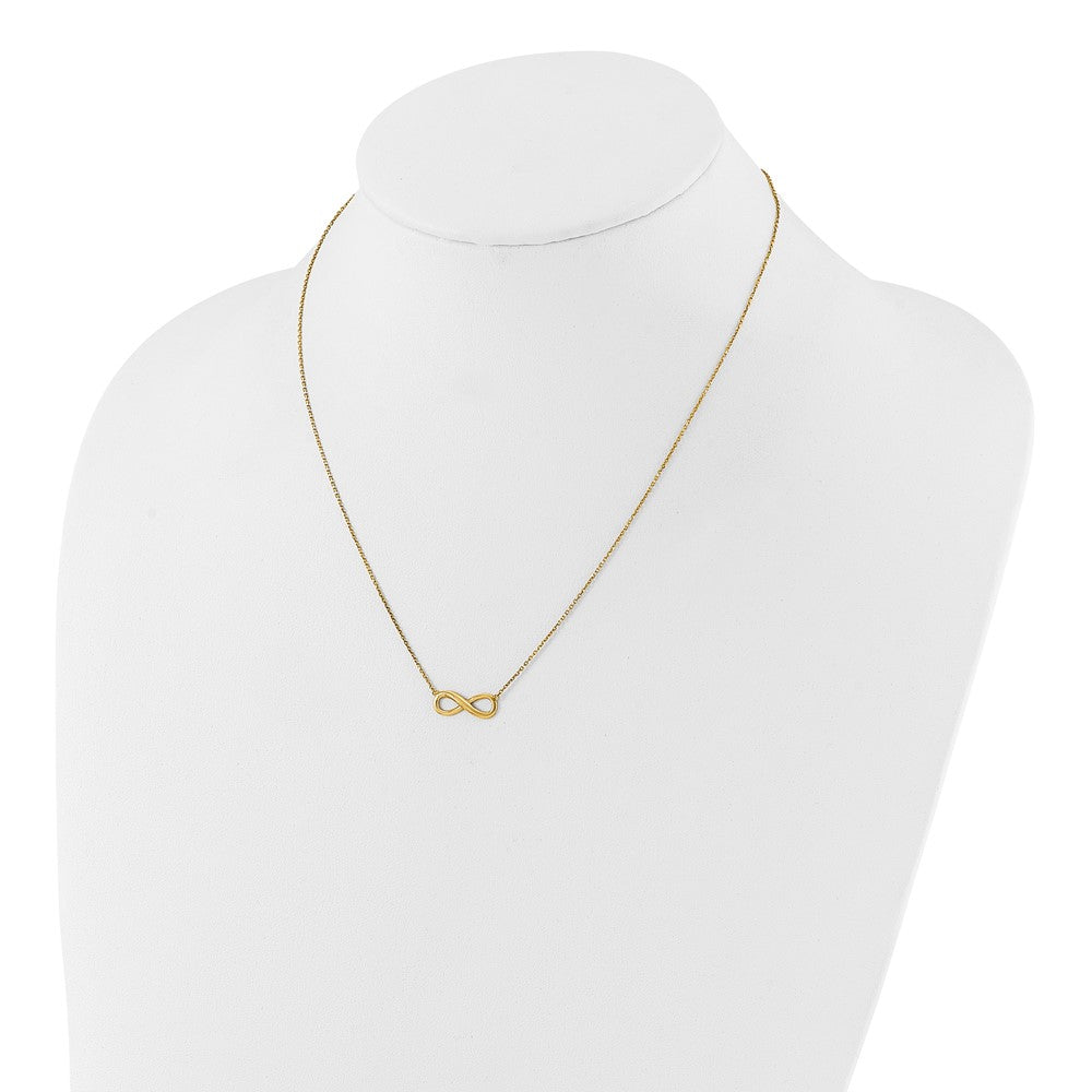 14K Yellow Gold Polished Infinity 16.5in with 1in Ext Necklace