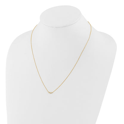 14K Yellow Gold Polished 3 Stone CZ 18in with 2in Ext. Necklace