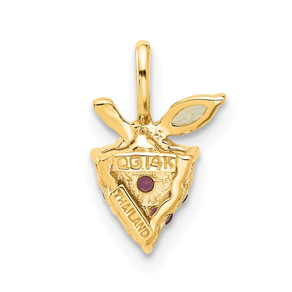14K Yellow Gold Gold Amethyst and Peridot Grapes Chain Slide