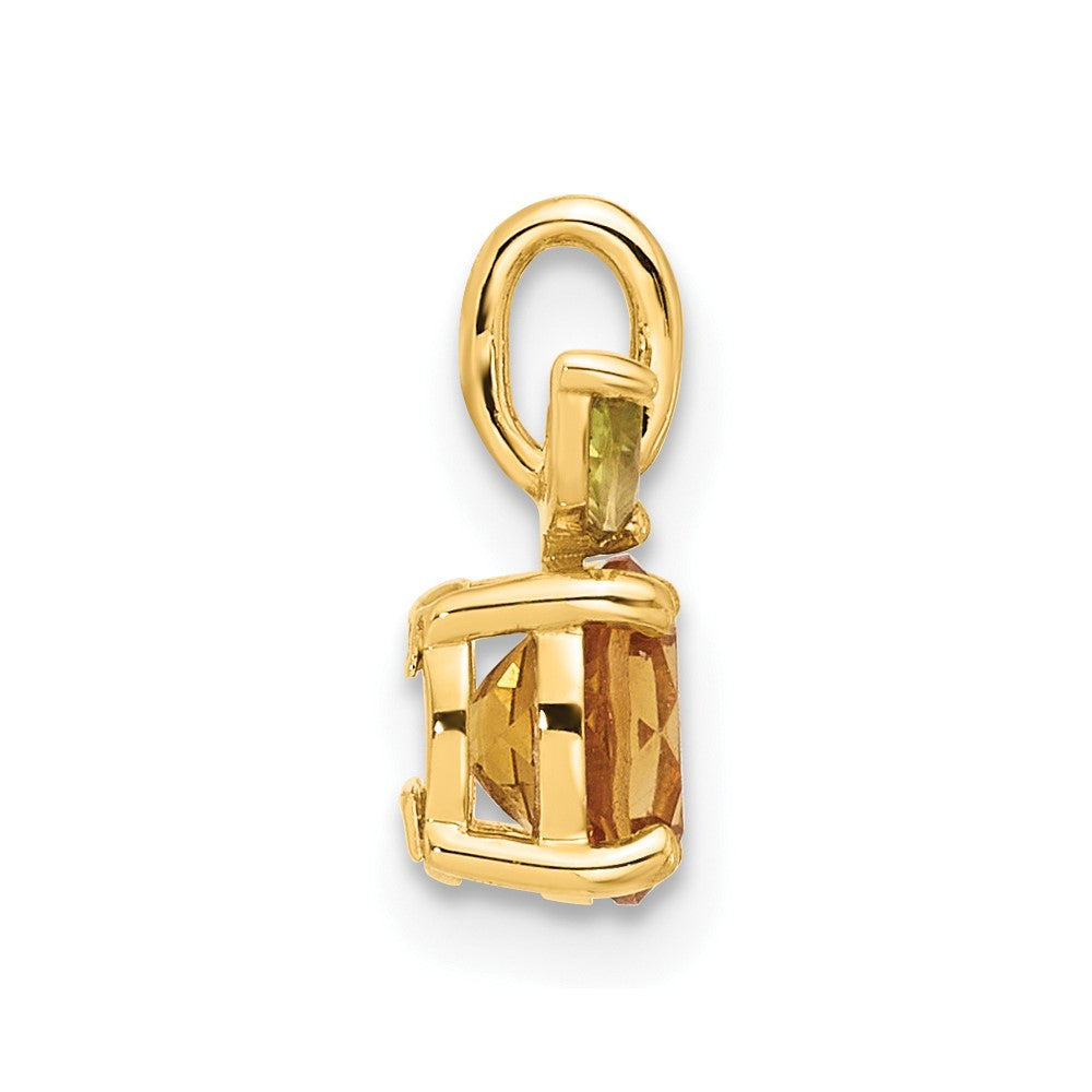 14K Yellow Gold Gold Citrine and Peridot Orange Chain Slide