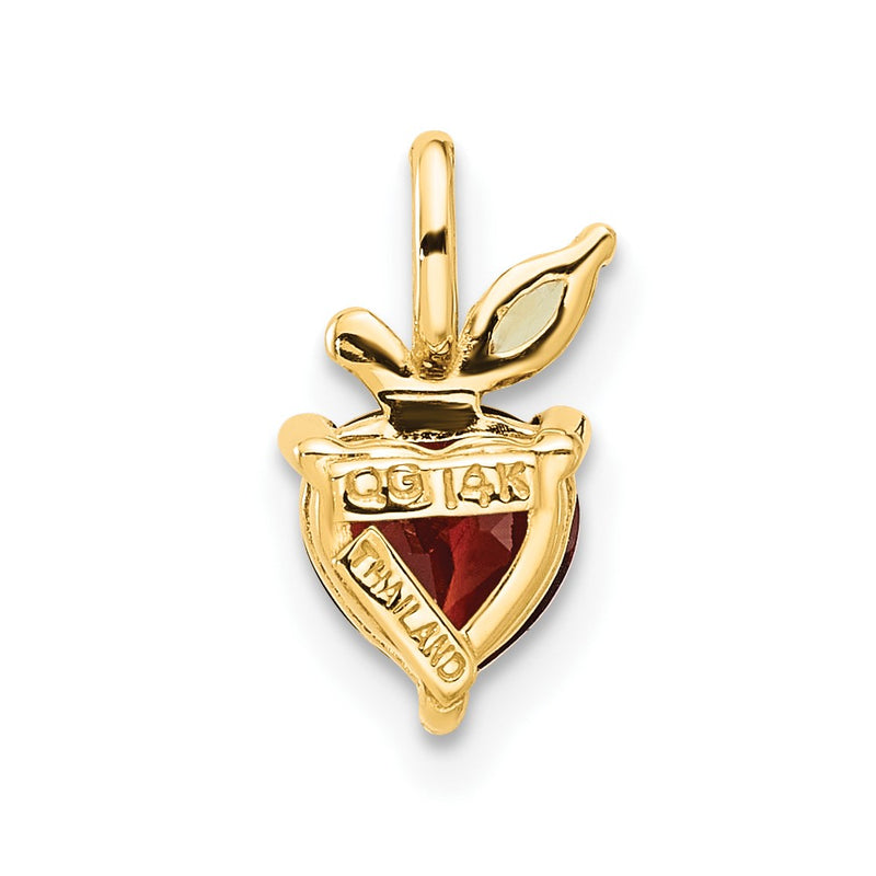 14K Yellow Gold Gold Garnet and Peridot Apple Chain Slide