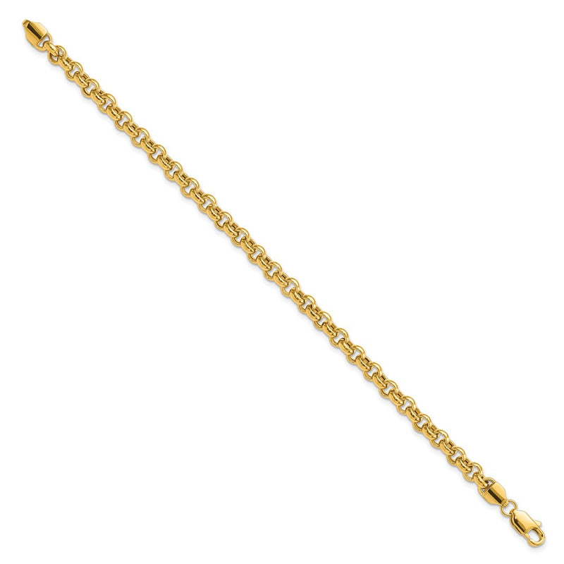7.5 Inch 14K 7.5In 5mm Polished Fancy Rolo Link Bracelet
