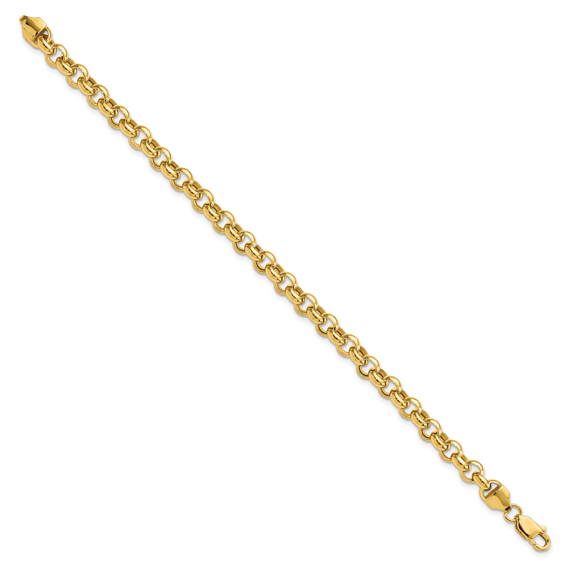 7.5 Inch 14K 7.5In 6.25mm Polished Fancy Rolo Link Bracelet