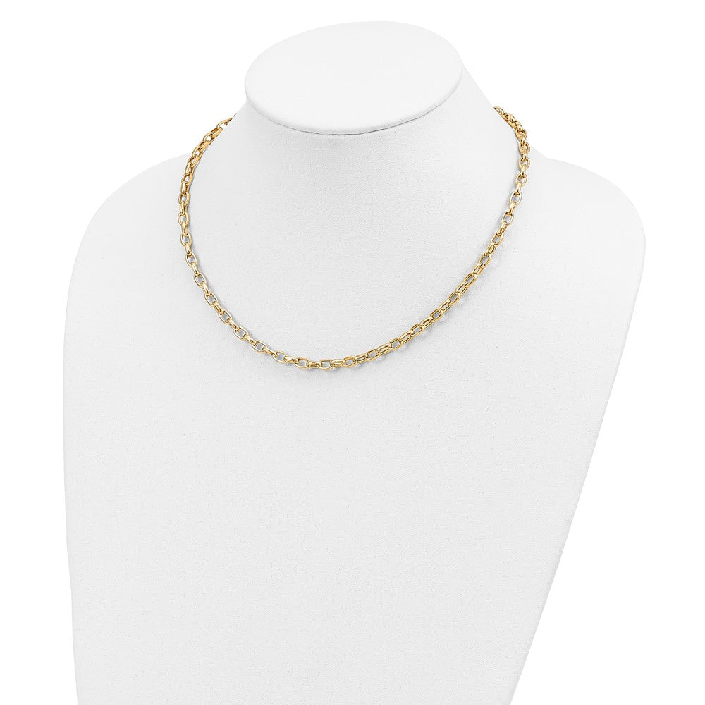 14K Yellow Gold 18In 4.5mm Polished Fancy Link Necklace