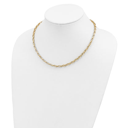 14K Yellow Gold 18In 4.5mm Polished Fancy Link Necklace
