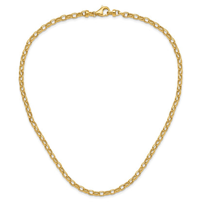 14K Yellow Gold 18In 4.5mm Polished Fancy Link Necklace
