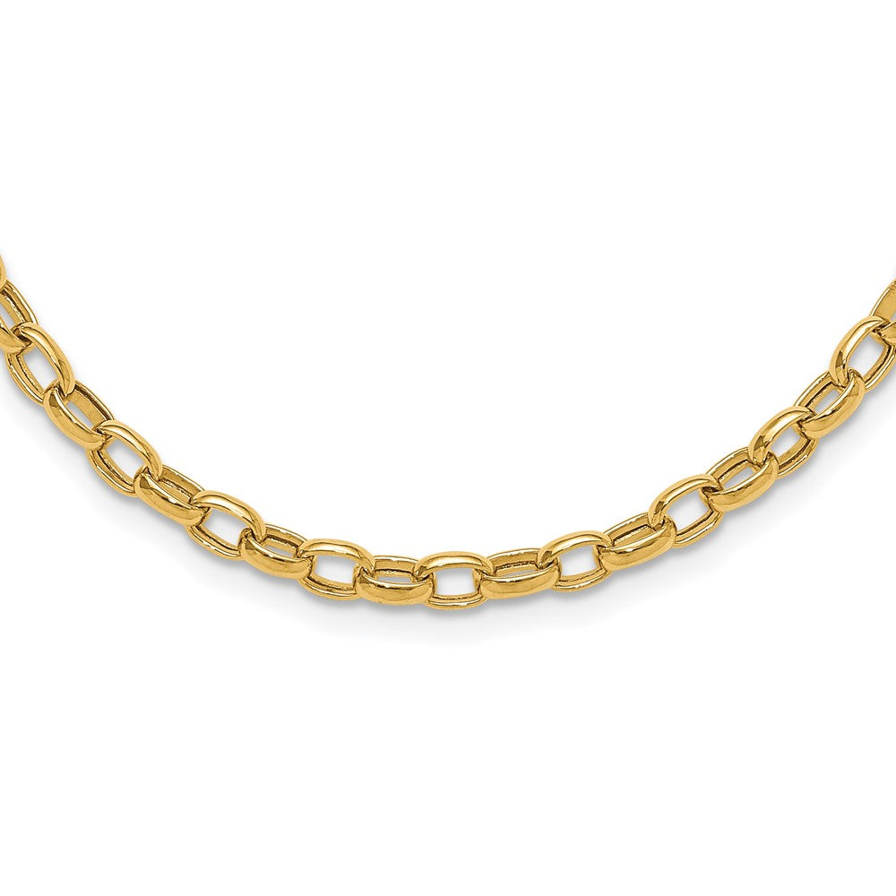 14K Yellow Gold 18In 4.5mm Polished Fancy Link Necklace