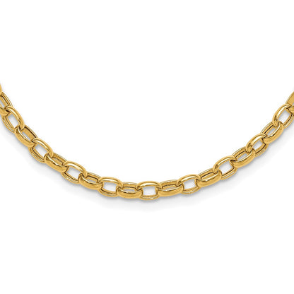 14K Yellow Gold 18In 4.5mm Polished Fancy Link Necklace