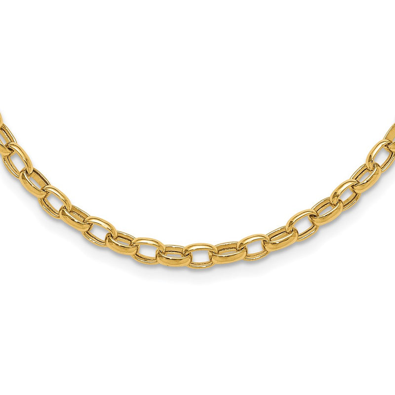 14K Yellow Gold 18In 4.5mm Polished Fancy Link Necklace