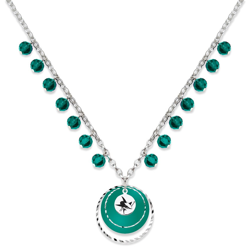 Brass/White San Jose Sharks Game Day Necklace