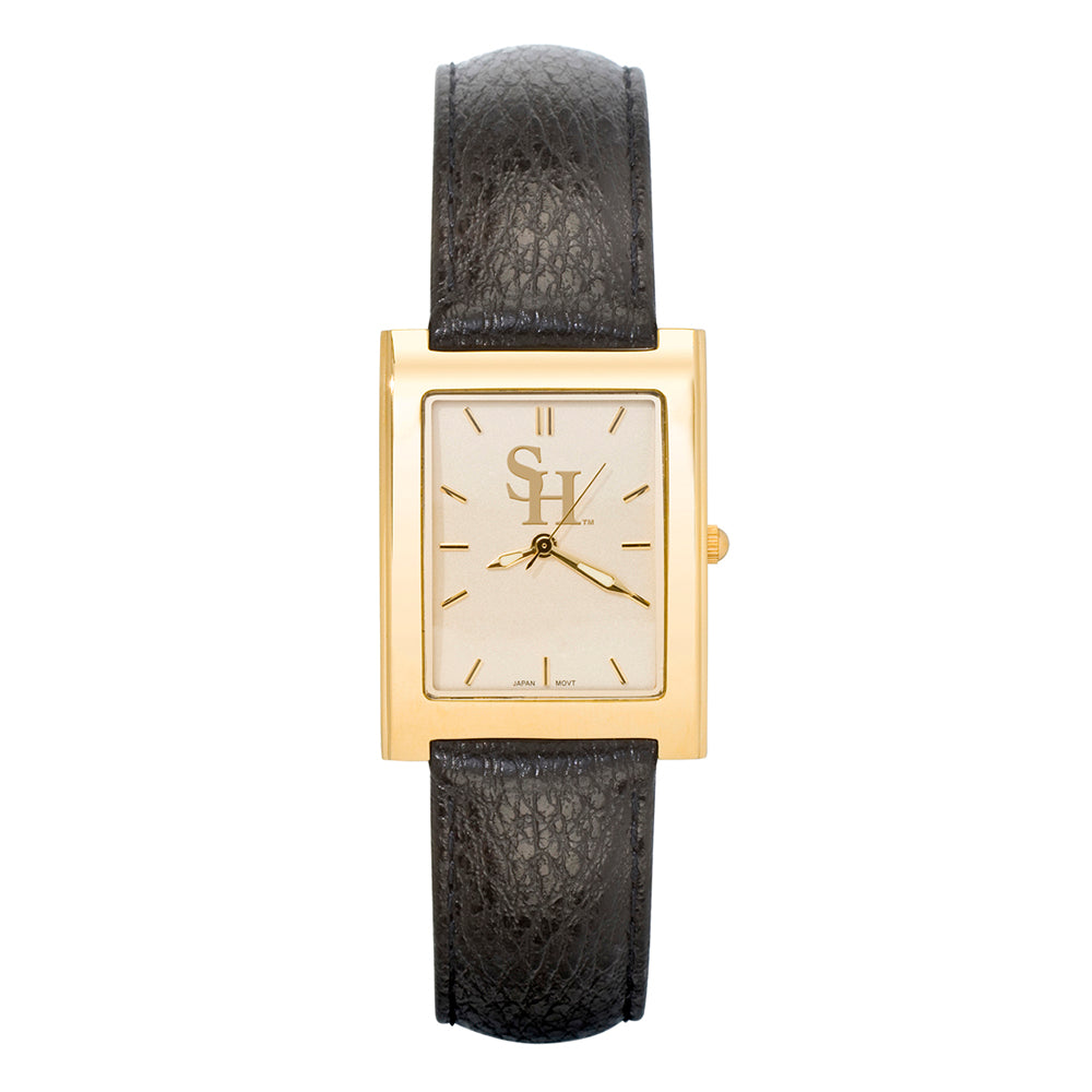 Non Metal Sam Houston State Sh Man'S Sq Dress Lea Watch