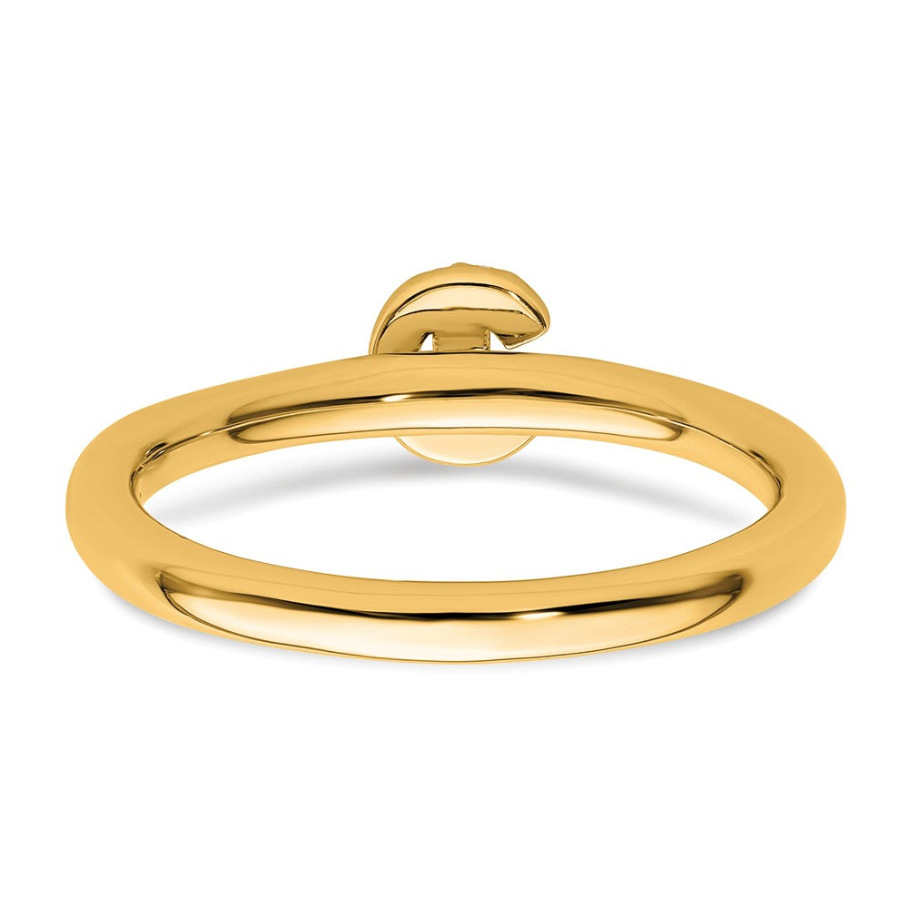 14K Yellow Gold Stackable Diamond Initial C Size 7 Ring