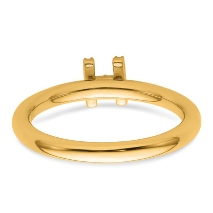 14K Yellow Gold Stackable Diamond Initial H Size 7 Ring