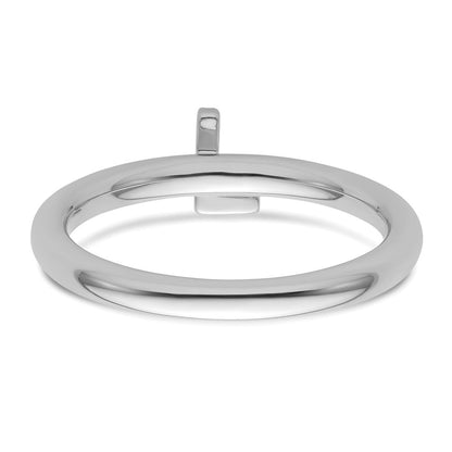 14K White Gold Stackable Diamond Initial L Size 7 Ring