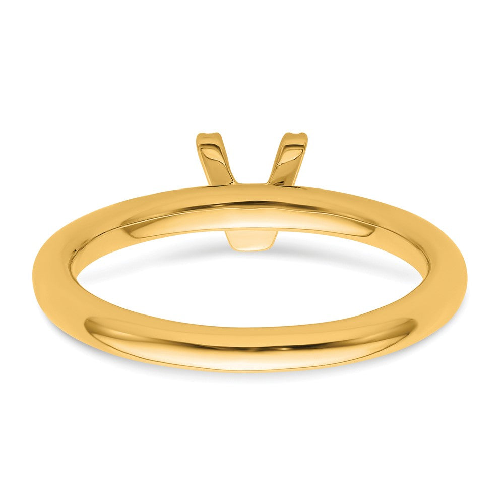14K Yellow Gold Stackable Diamond Initial V Size 7 Ring