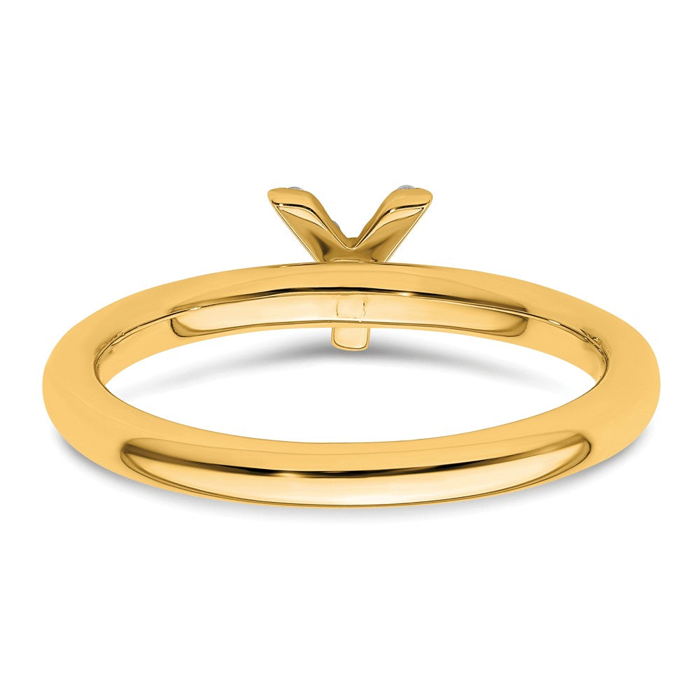 14K Yellow Gold Stackable Diamond Initial Y Size 7 Ring