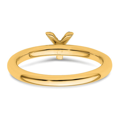 14K Yellow Gold Stackable Diamond Initial Y Size 7 Ring
