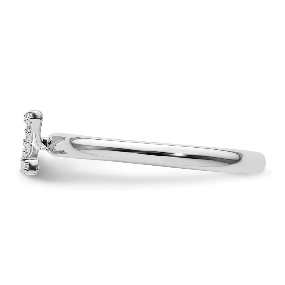 14K White Gold Stackable Diamond Initial Z Size 7 Ring