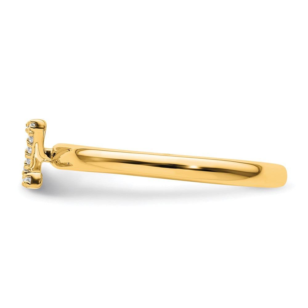 14K Yellow Gold Stackable Diamond Initial Z Size 7 Ring