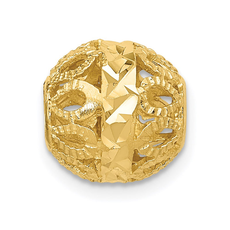 14K Yellow Gold Diamond-Cut Ball Chain Slide