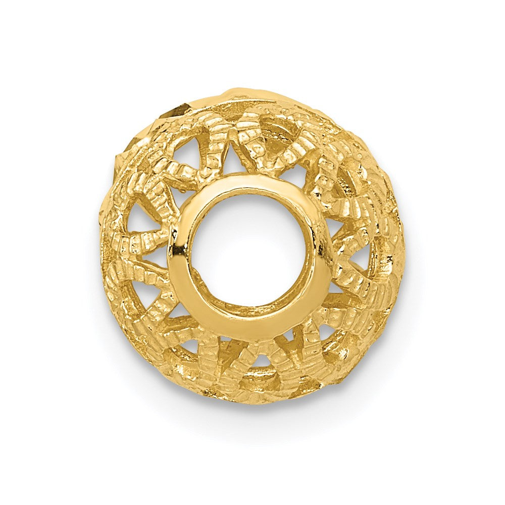 14K Yellow Gold Diamond-Cut Ball Chain Slide