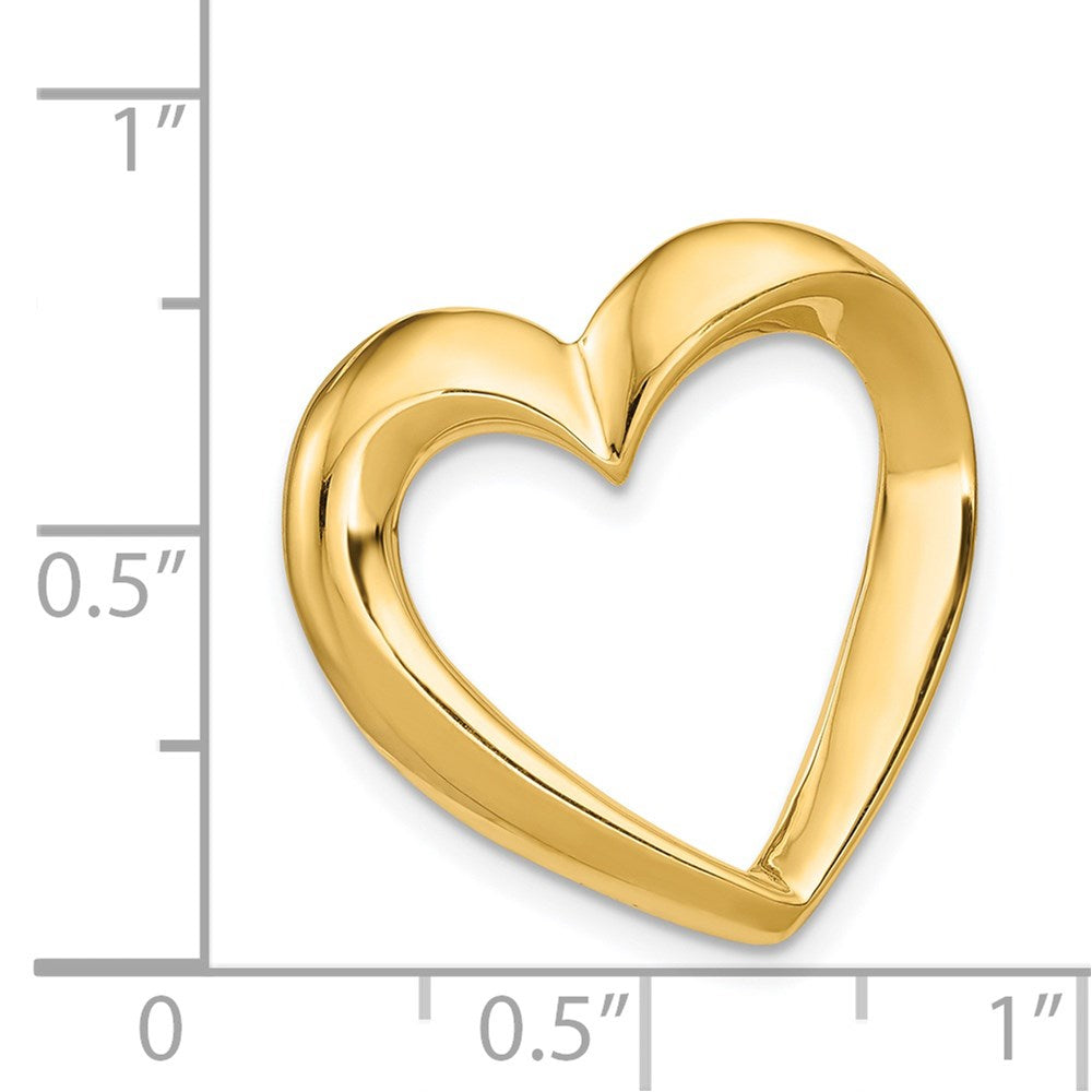14K Yellow Gold Heart Slide