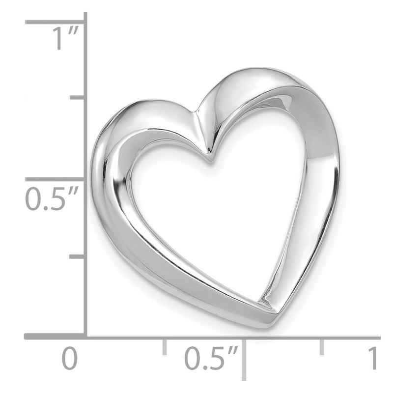 14K White Gold 14Kw Heart Slide