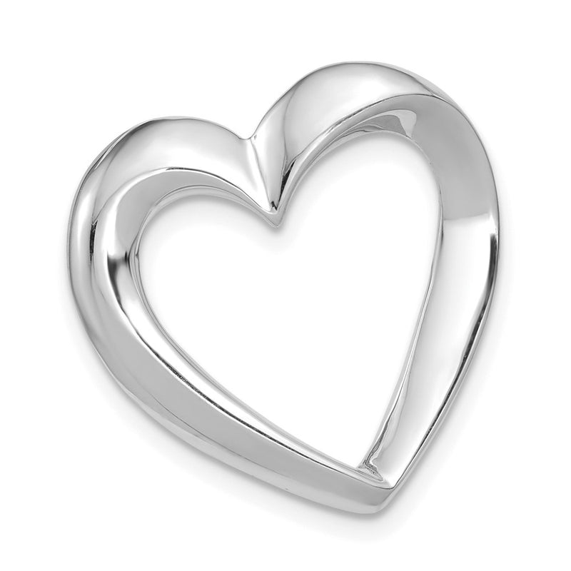 14K White Gold 14Kw Heart Slide